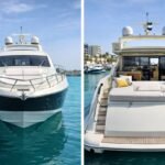 Side view of 68 ft super yacht in Abu Dhabi waters