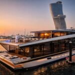 Miss Kim luxury house boat docked in Abu Dhabi marina
