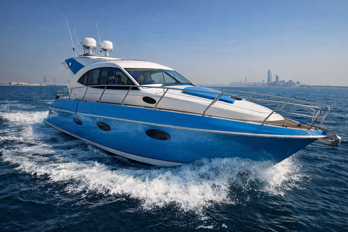 Panda 1 luxury yacht cruising in Abu Dhabi waters