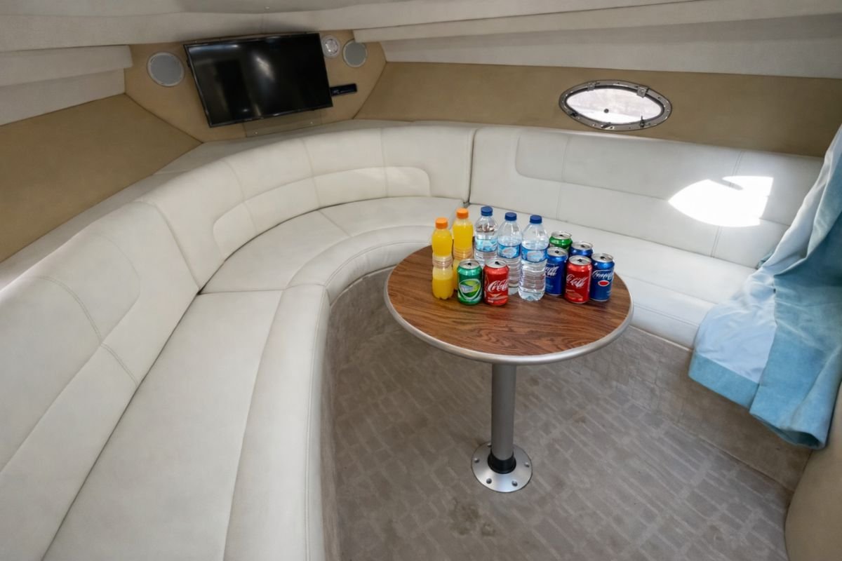 Starboard side view of Panda 1 yacht sailing in Abu Dhabi