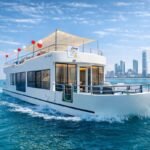 Moroccan style Ramadan houseboat decorated with lantern lights