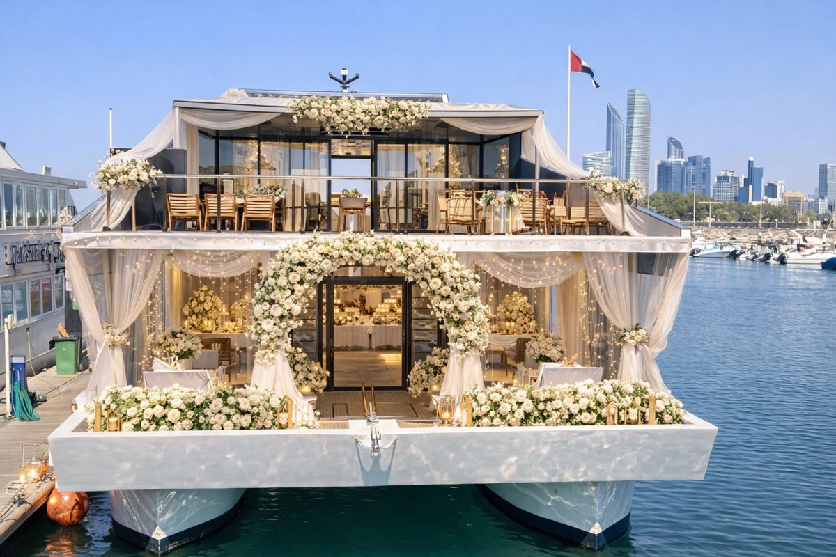Luxury Yacht Wedding Setup in Abu Dhabi