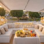 Luxury yacht birthday lounge interio