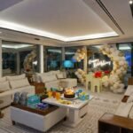 Spacious outdoor deck on the Lavy yacht with comfortable seating, suitable for daytime cruising and private celebrations