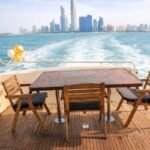 Premium Princess yacht in Abu Dhabi marina for sunset and celebration cruises