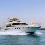 Luxury Princess yacht cruising in Abu Dhabi with panoramic sea views
