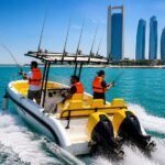 Yellow speed fishing boat for Abu Dhabi fishing tours and cruising
