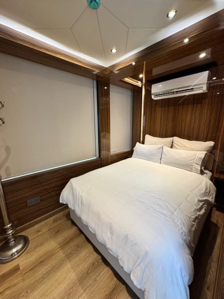 Amber Regent yacht rental private cabin with double bed, Yas Marina, Abu Dhabi