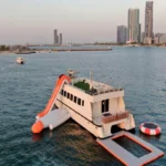 Butinah Boat water slide and sea pool off Abu Dhabi Corniche