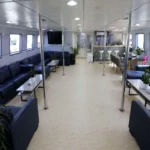 Butinah Boat bar and dining corner inside the cabin