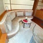 Pershing 62 lounge, Abu Dhabi yacht rental