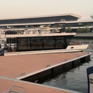 Serenity Haven houseboat – moored at Al Qana at sunset, Al Qana, Abu Dhabi